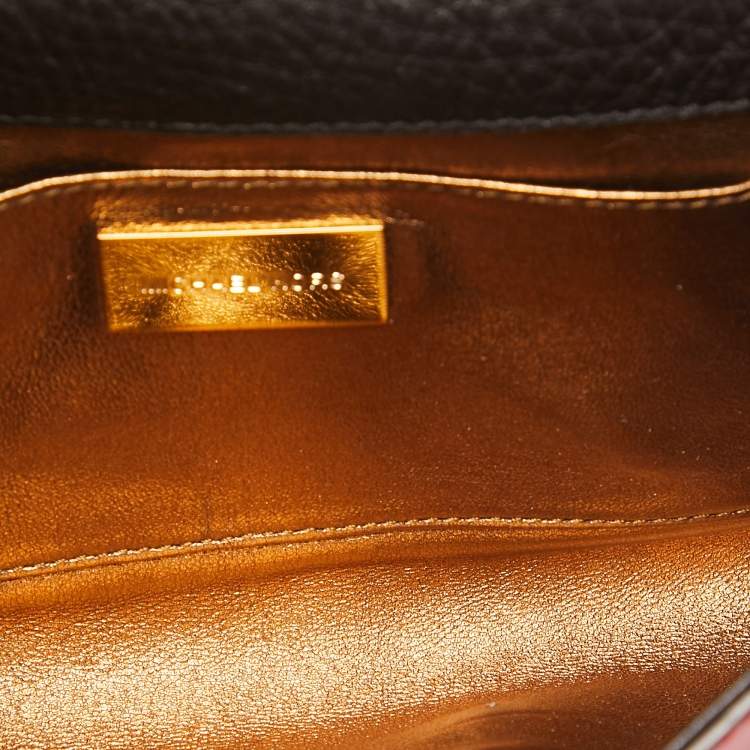 Pre Owned Michael Kors Red Ostrich Embossed Leather Gia Clutch