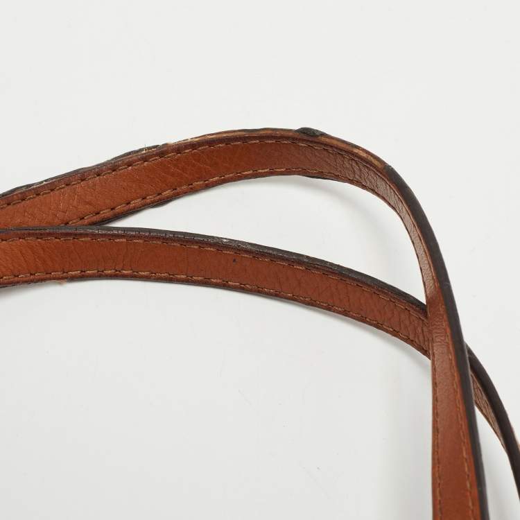 Pre Owned Michael Michael Kors Blue/White Saffiano Leather Small Stripe Travel Tote