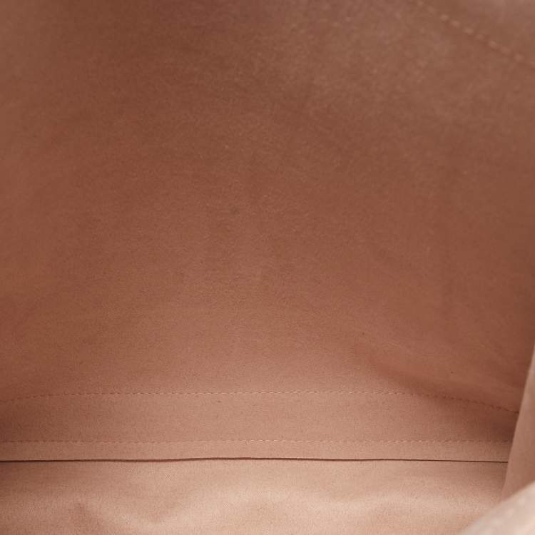 Pre Owned Michael Kors Light Pink Leather Logo Handle Tote 