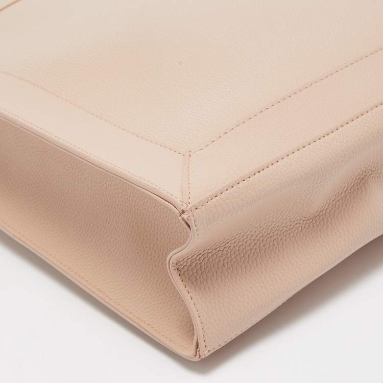 Pre Owned Michael Kors Light Pink Leather Logo Handle Tote 