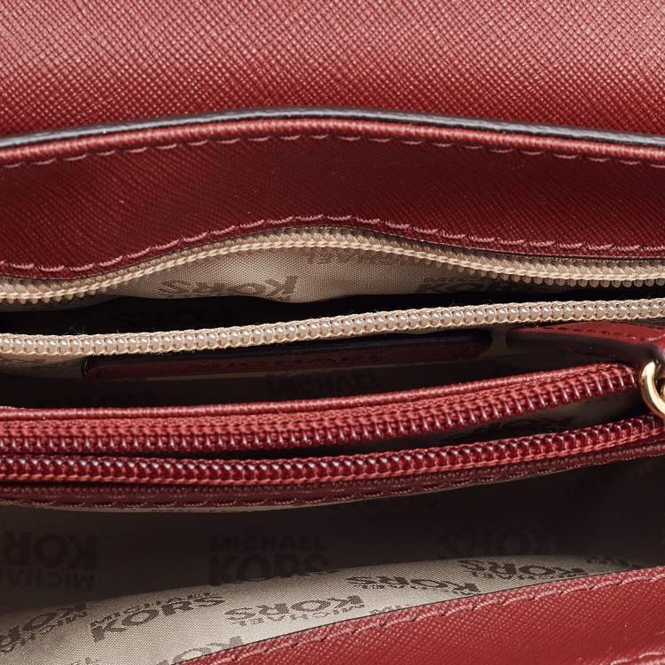 Pre Owned MICHAEL Michael Kors Brick Leather Small Tina Shoulder Bag