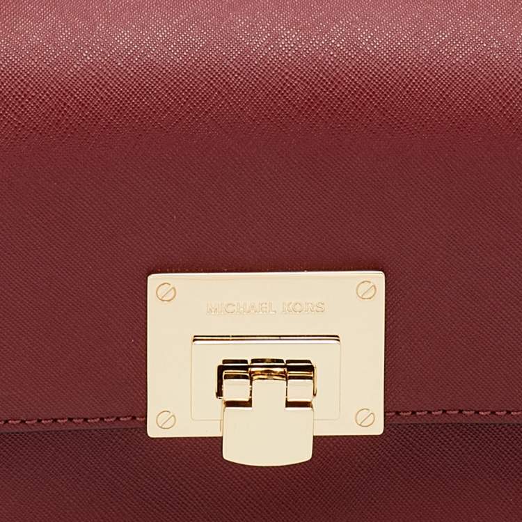 Pre Owned MICHAEL Michael Kors Brick Leather Small Tina Shoulder Bag