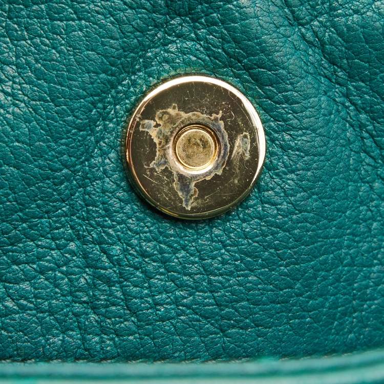 Pre Owned Michael Kors Green Leather Roslyn Hobo