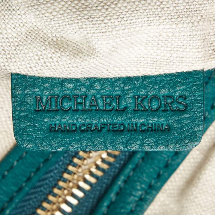 Pre Owned Michael Kors Green Leather Roslyn Hobo