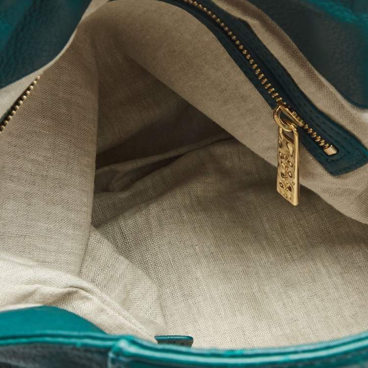 Pre Owned Michael Kors Green Leather Roslyn Hobo