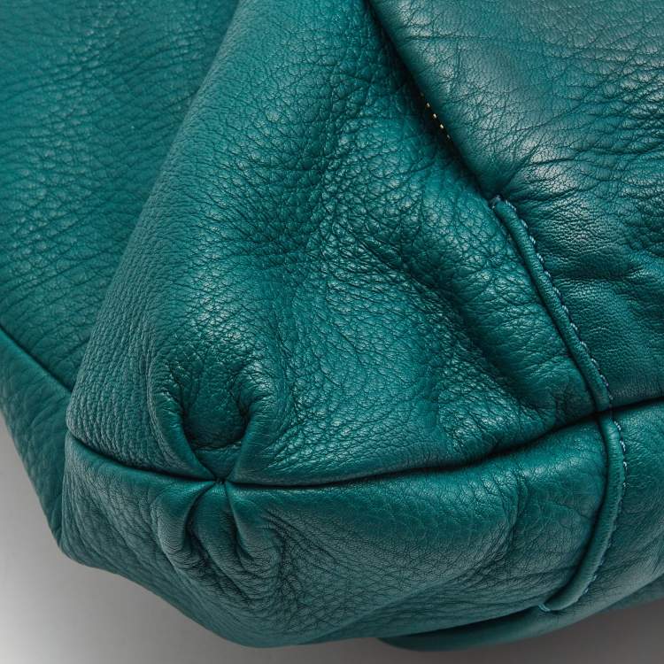 Pre Owned Michael Kors Green Leather Roslyn Hobo