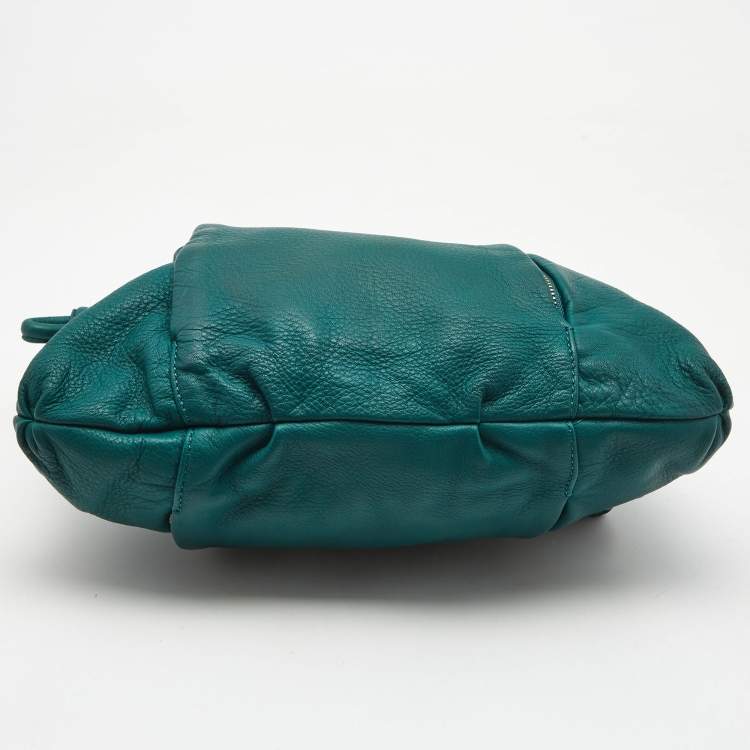 Pre Owned Michael Kors Green Leather Roslyn Hobo
