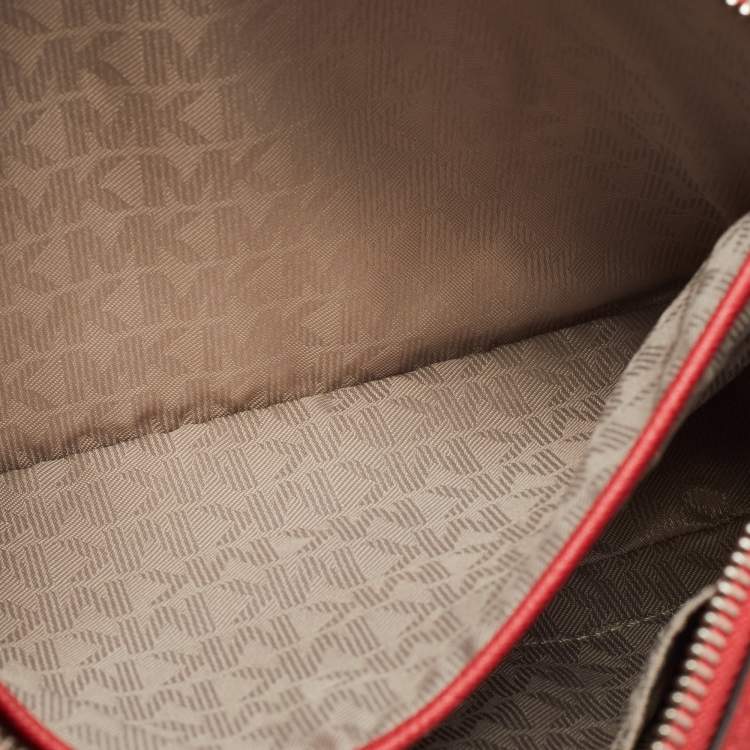 Pre Owned Michael Kors Multicolor Saffiano Leather Jet Set Camera Crossbody Bag