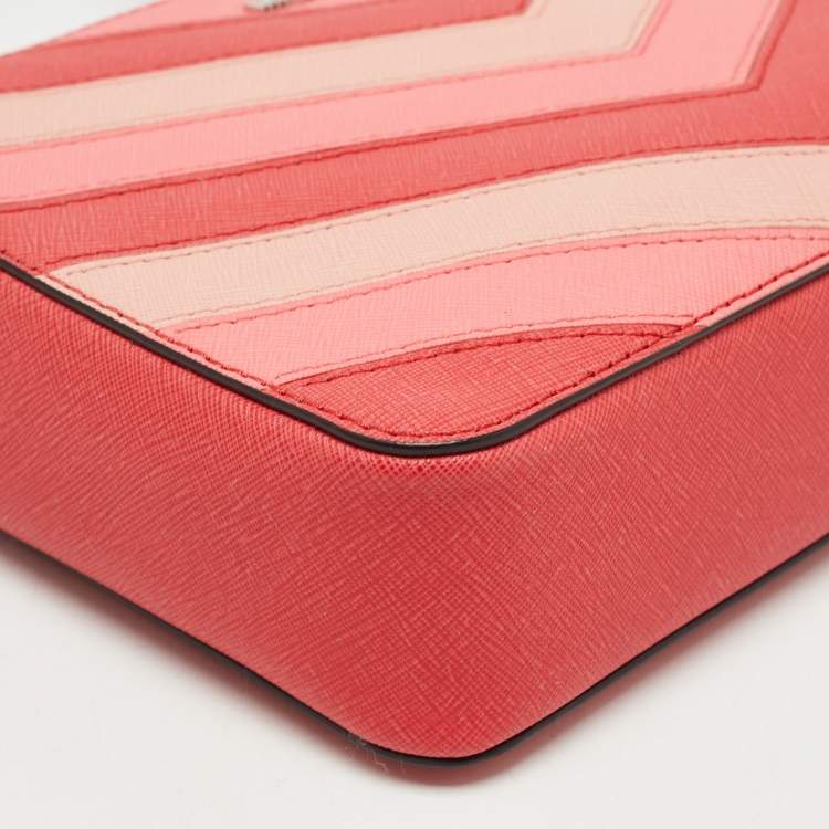 Pre Owned Michael Kors Multicolor Saffiano Leather Jet Set Camera Crossbody Bag