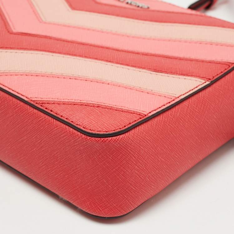 Pre Owned Michael Kors Multicolor Saffiano Leather Jet Set Camera Crossbody Bag