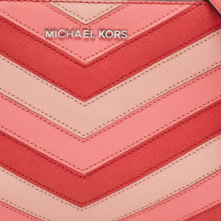 Pre Owned Michael Kors Multicolor Saffiano Leather Jet Set Camera Crossbody Bag