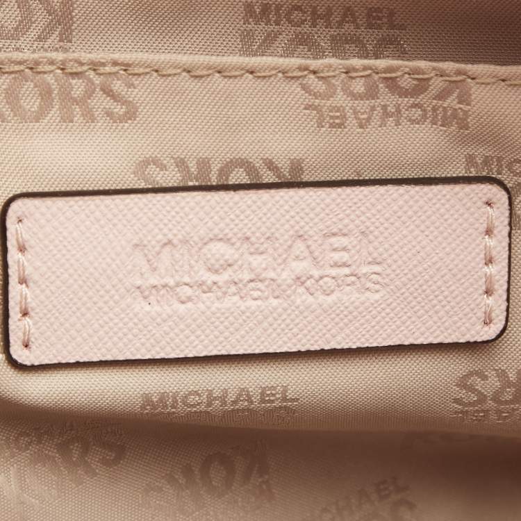Pre Owned Michael Kors Powder Pink Leather Jet Set Travel Chain Tote