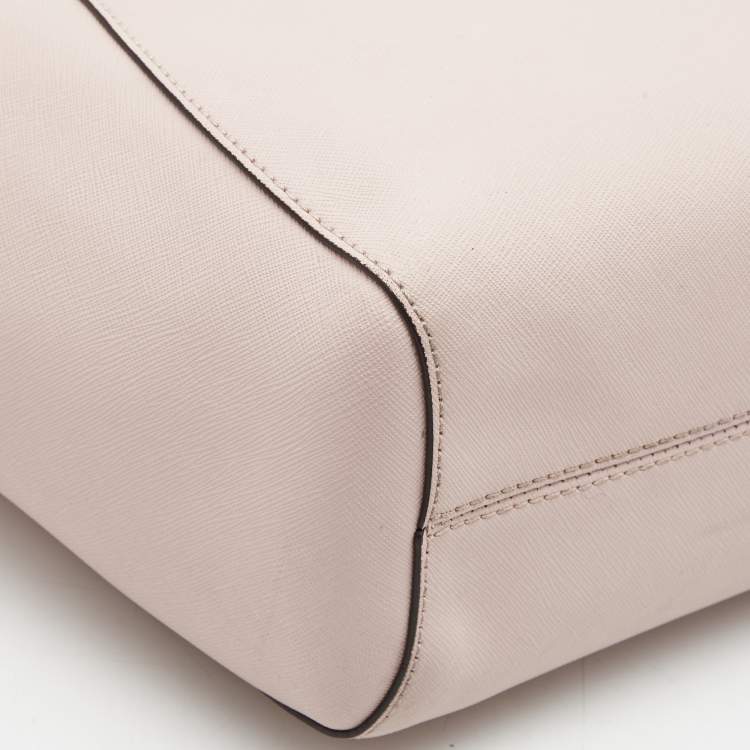 Pre Owned Michael Kors Powder Pink Leather Jet Set Travel Chain Tote