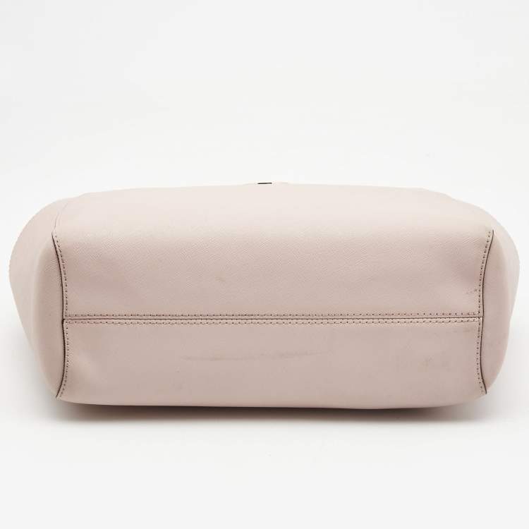 Pre Owned Michael Kors Powder Pink Leather Jet Set Travel Chain Tote