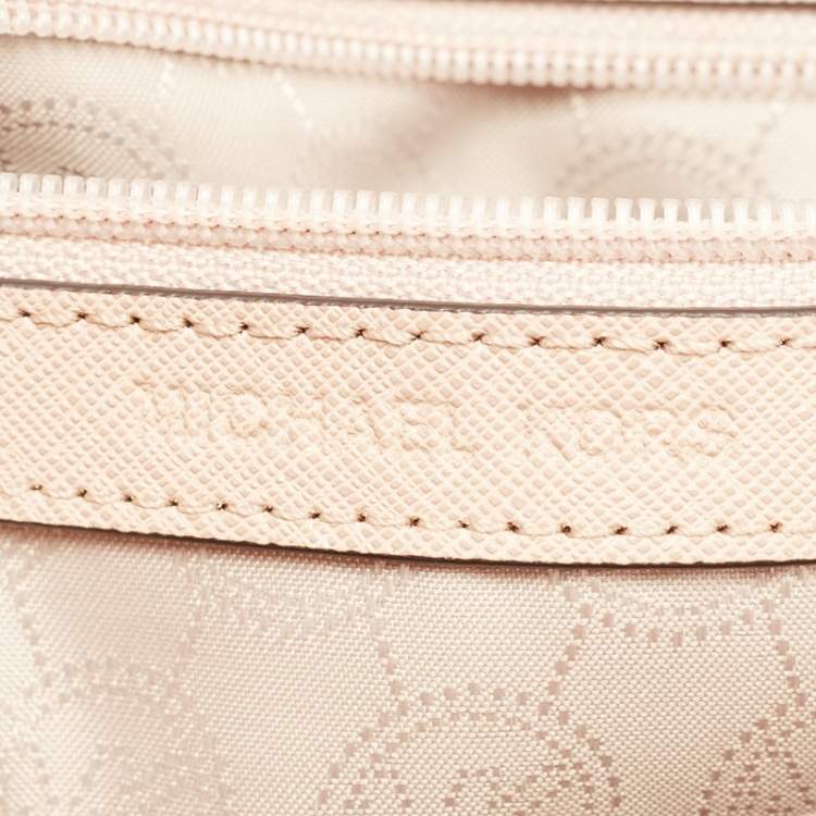 Pre Owned Michael Kors Beige Leather Small Ava Top Handle Bag
