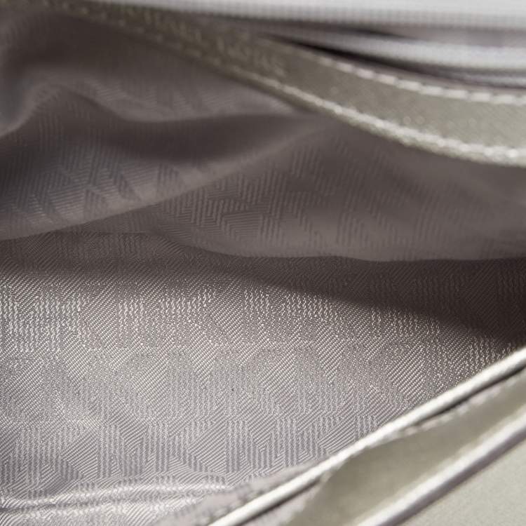 Pre Owned Michael Kors Silver Leather Small Ava Top Handle Bag