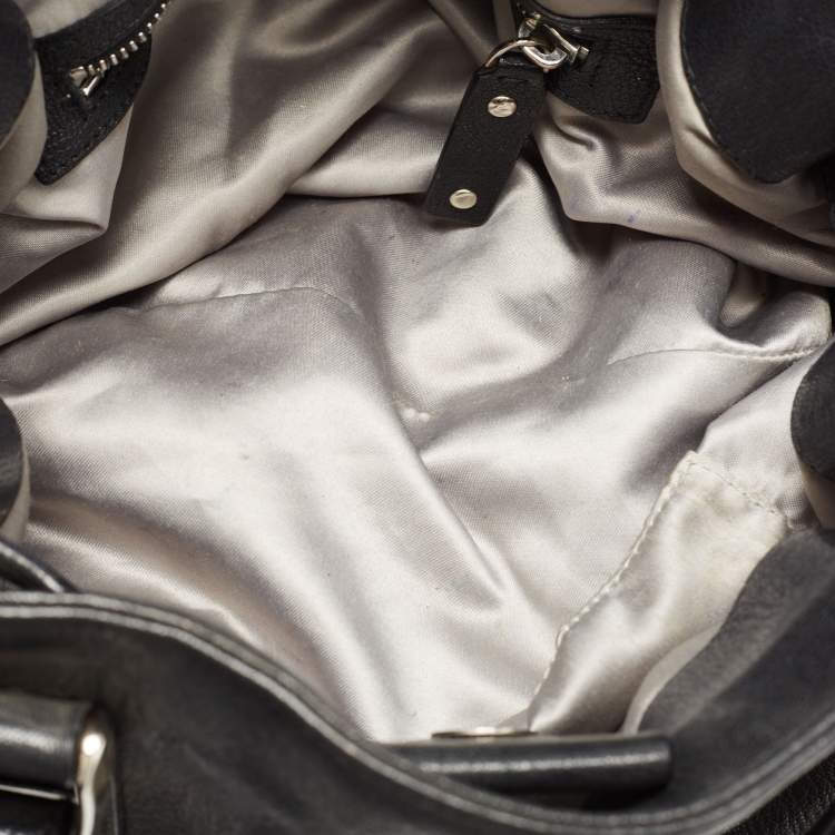 Pre Owned Michael Kors Black Leather Side Zip Shoulder Bag