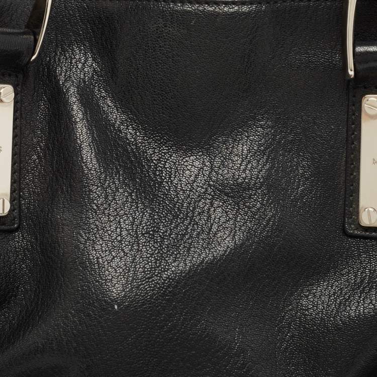 Pre Owned Michael Kors Black Leather Side Zip Shoulder Bag