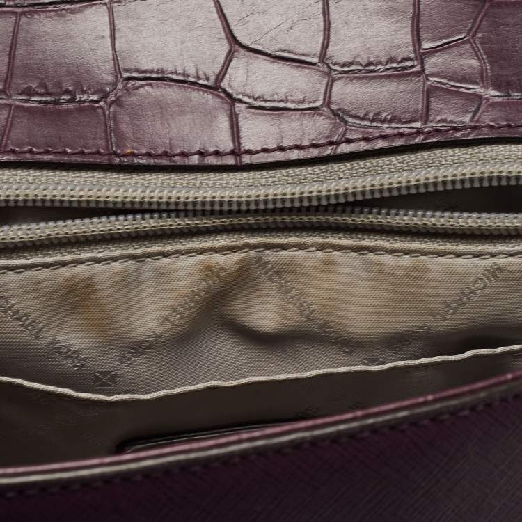 Pre Owned Michael Kors Burgundy Leather Karla Satchel
