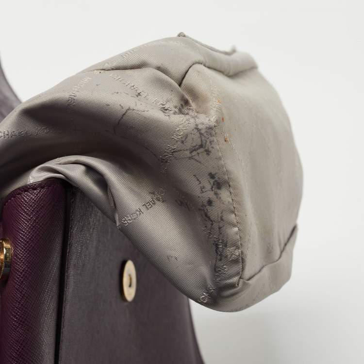 Pre Owned Michael Kors Burgundy Leather Karla Satchel