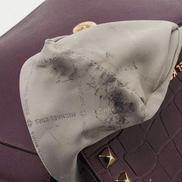 Pre Owned Michael Kors Burgundy Leather Karla Satchel