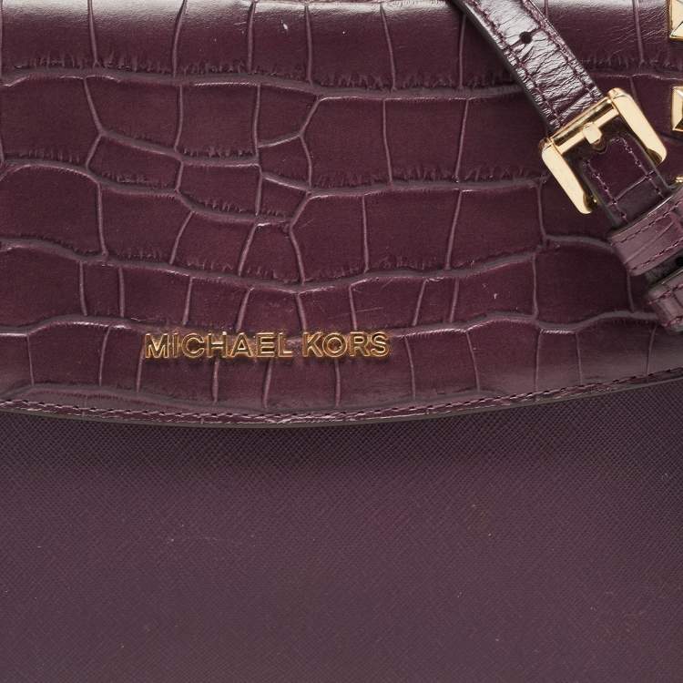 Pre Owned Michael Kors Burgundy Leather Karla Satchel
