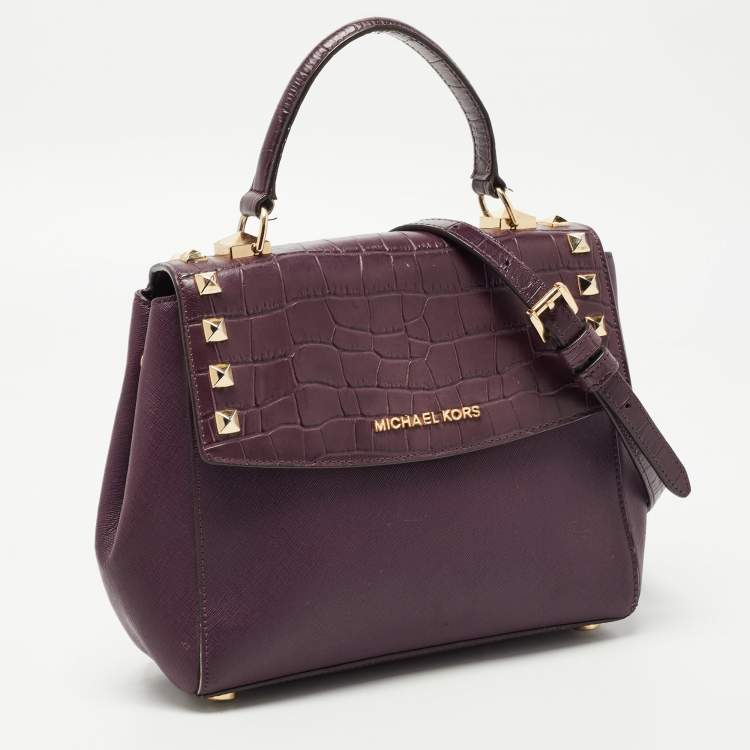 Pre Owned Michael Kors Burgundy Leather Karla Satchel
