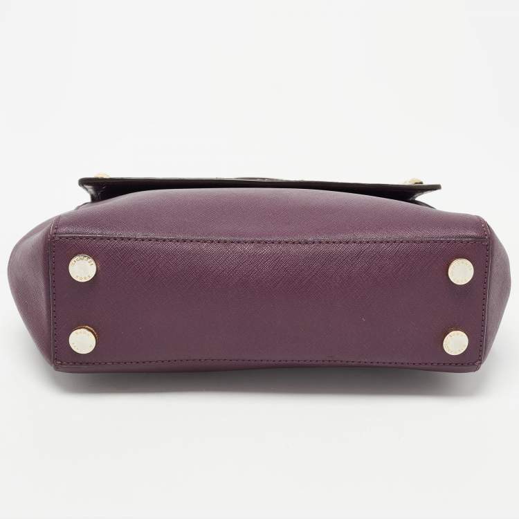 Pre Owned Michael Kors Burgundy Leather Karla Satchel