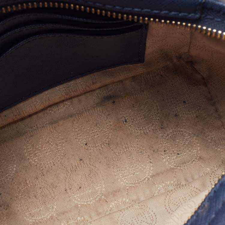 Pre Owned Michael Kors Blue Leather Mini Selma Crossbody Bag