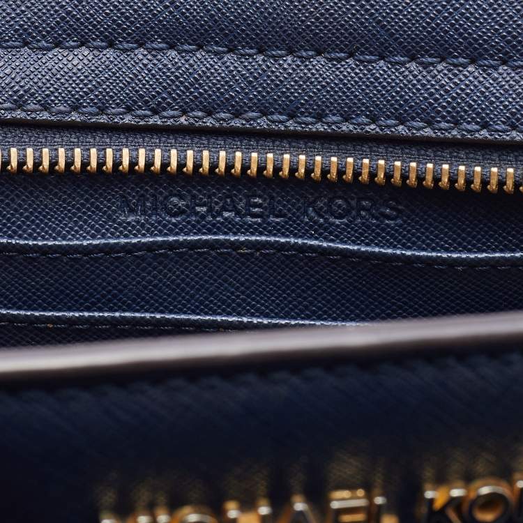 Pre Owned Michael Kors Blue Leather Mini Selma Crossbody Bag