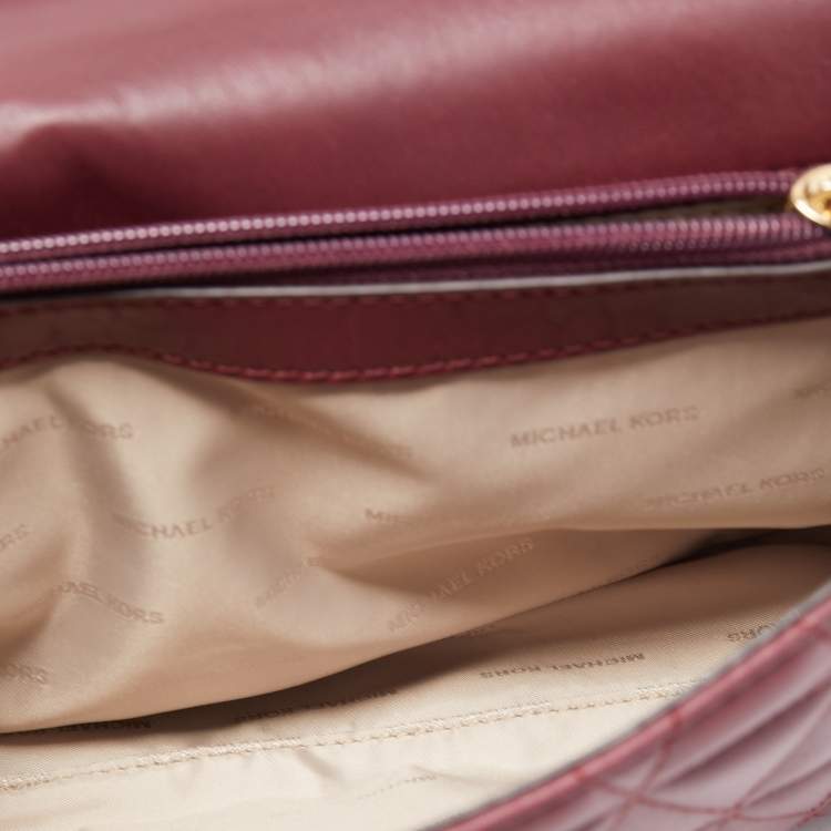 Pre Owned Michael Kors Burgundy Quilted Leather Large Sloan Shoulder Bag
