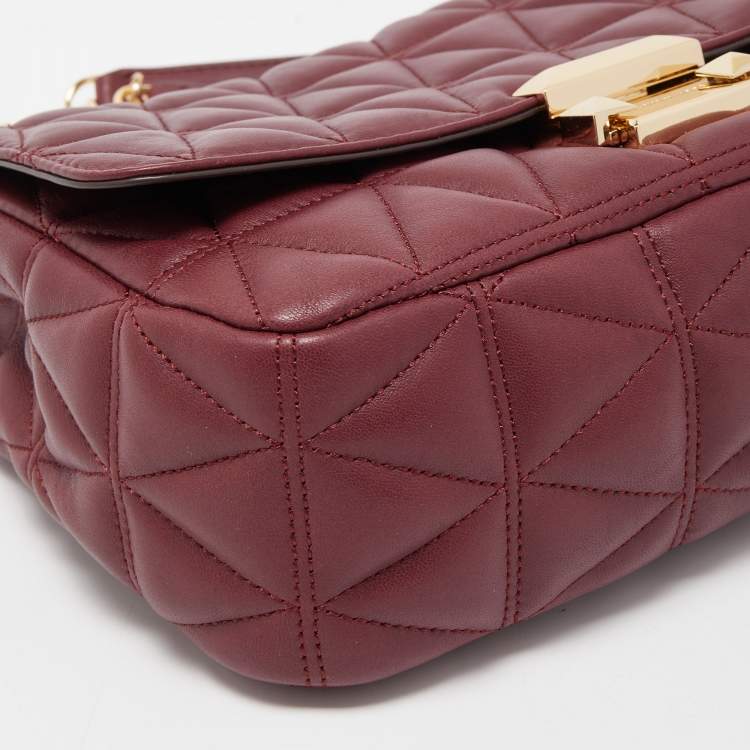 Pre Owned Michael Kors Burgundy Quilted Leather Large Sloan Shoulder Bag