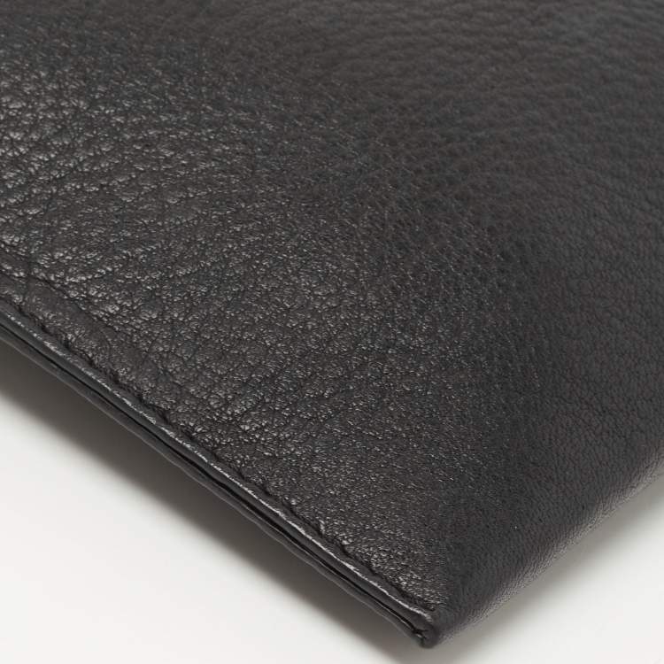 Pre Owned Michael Kors Black Leather Wristlet Pouch