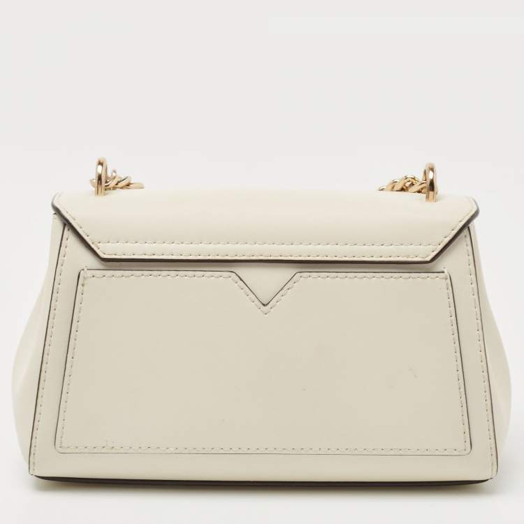 Pre Owned Michael Kors Off White Leather Small Lita Top Handle Bag