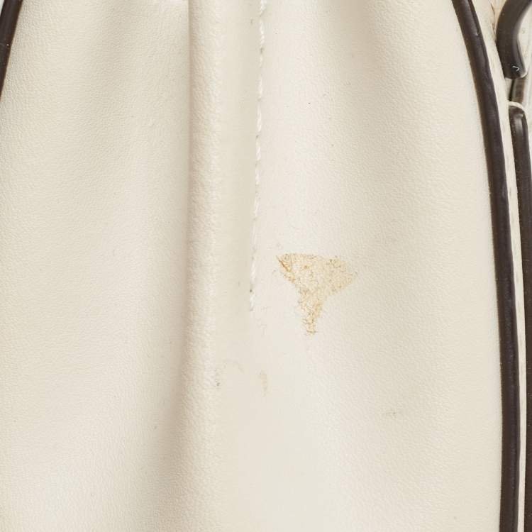 Pre Owned Michael Kors Off White Leather Small Lita Top Handle Bag
