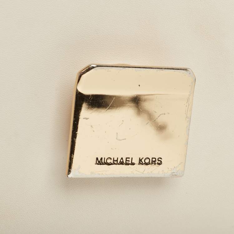 Pre Owned Michael Kors Off White Leather Small Lita Top Handle Bag