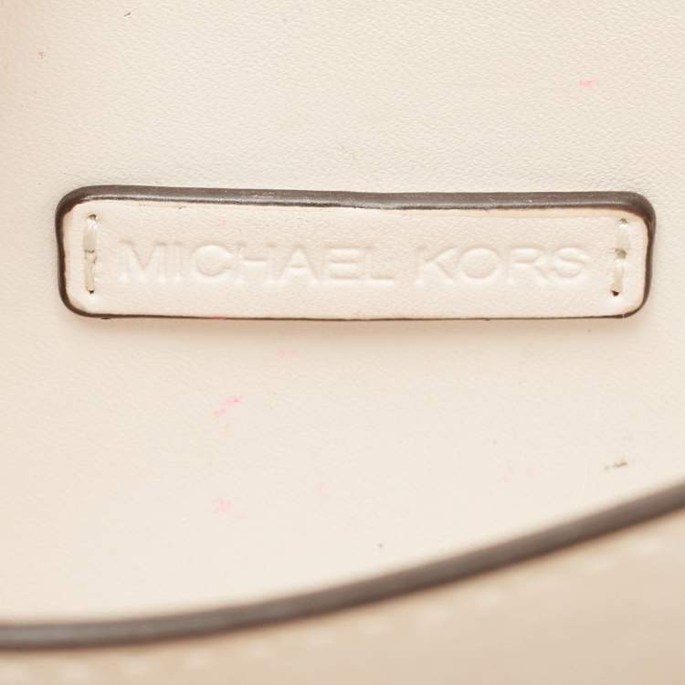Pre Owned Michael Kors Off White Leather Small Lita Top Handle Bag