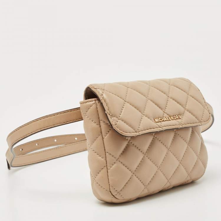 مملوكة مسبقًا Michael Kors Beige Quilted Leather Sloan Belt Bag