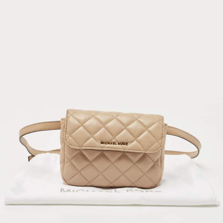 مملوكة مسبقًا Michael Kors Beige Quilted Leather Sloan Belt Bag