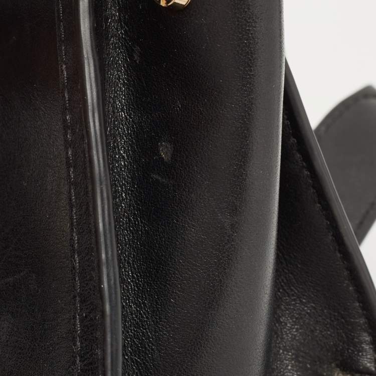 Pre Owned Michael Kors Black Leather Mini Whitney Top Handle Bag