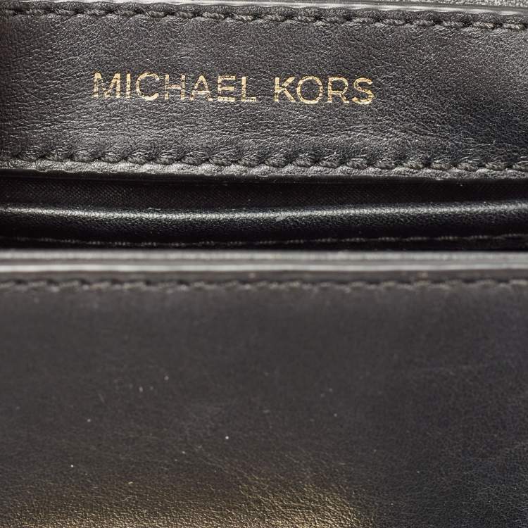 Pre Owned Michael Kors Black Leather Mini Whitney Top Handle Bag