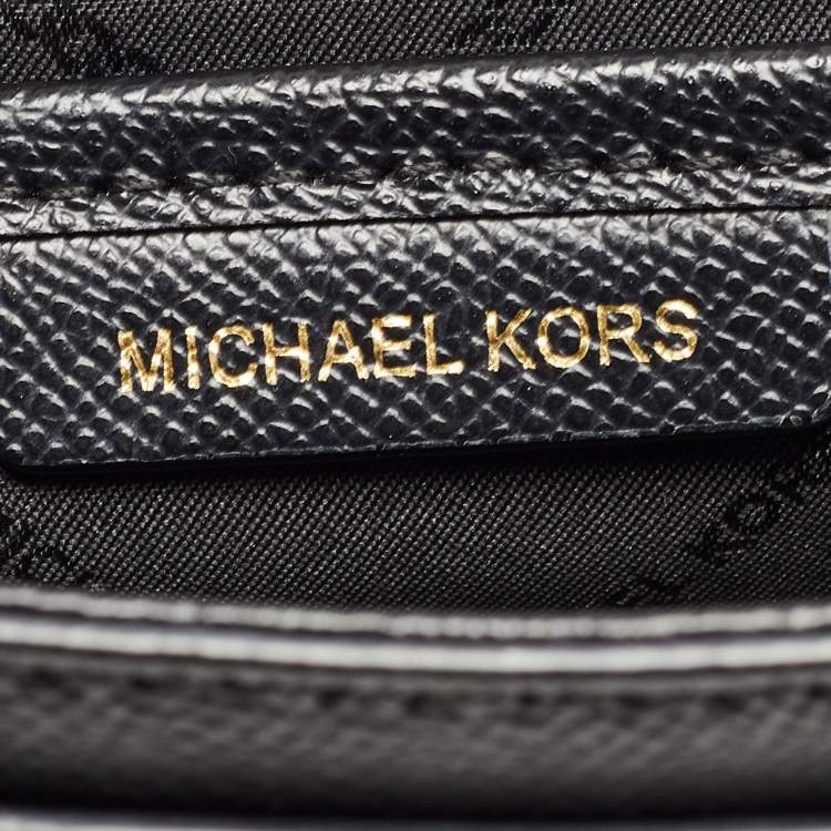 Pre Owned Michael Kors Black Leather Flap Top Handle Bag