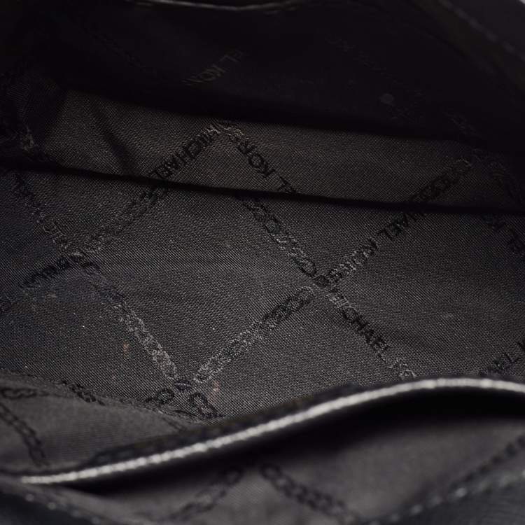 Pre Owned Michael Kors Black Leather Flap Top Handle Bag