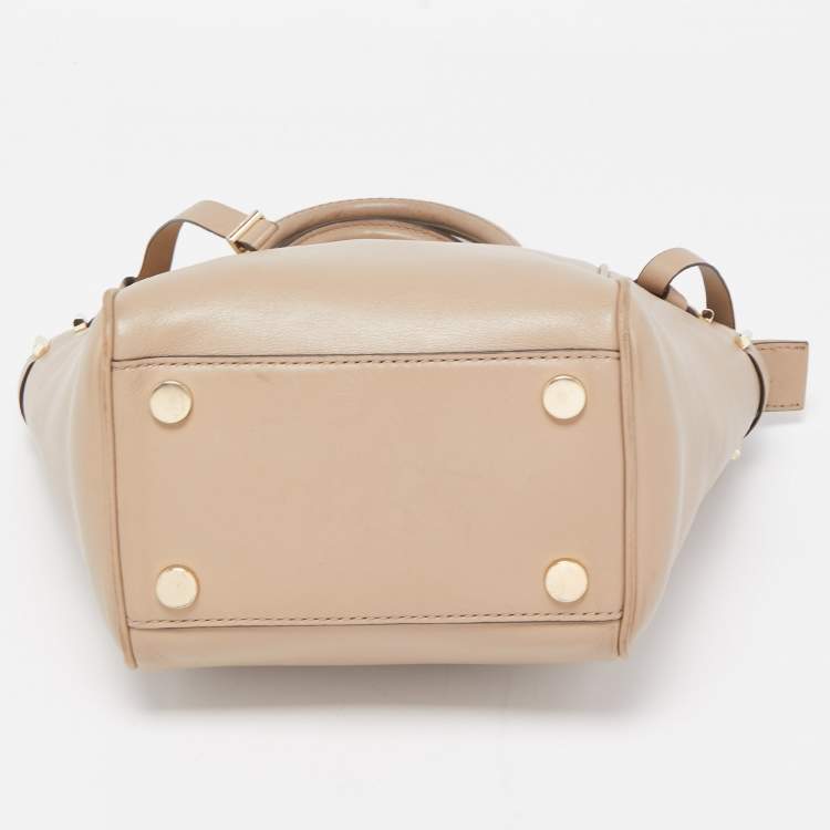 مملوكة مسبقًا Michael Kors Beige Leather Amelia Top Zip Tote