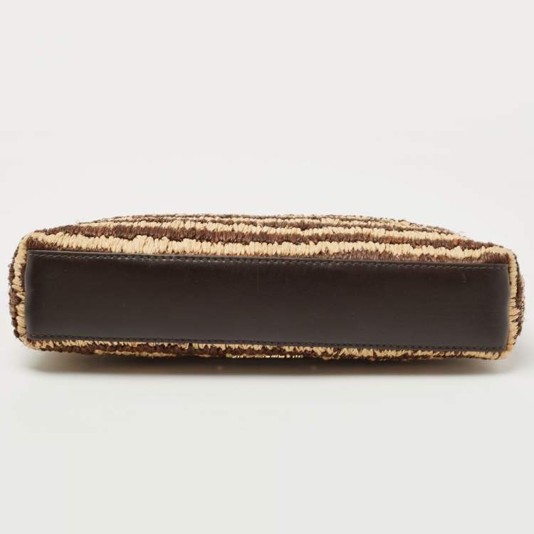 مملوكة مسبقًا Michael Kors Tri Color Raffia and Leather Rosalie Clutch Bag