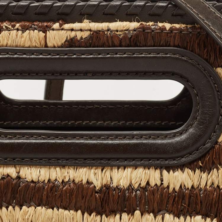 مملوكة مسبقًا Michael Kors Tri Color Raffia and Leather Rosalie Clutch Bag