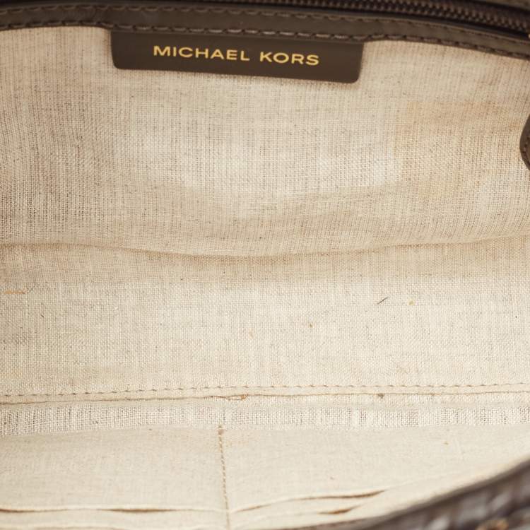 مملوكة مسبقًا Michael Kors Tri Color Raffia and Leather Rosalie Clutch Bag