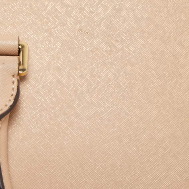 Pre Owned Michael Kors Beige Leather Medium Selma Satchel