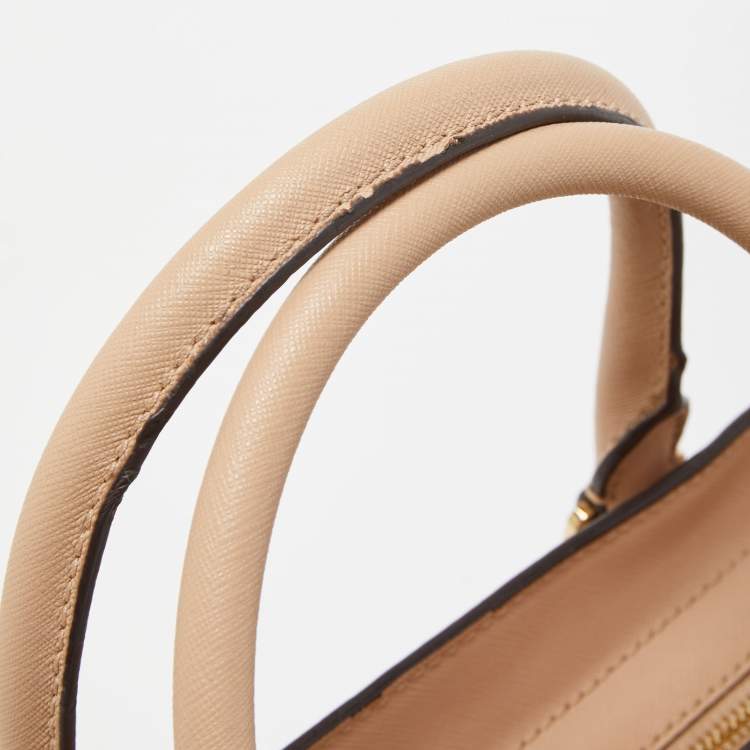 Pre Owned Michael Kors Beige Leather Medium Selma Satchel