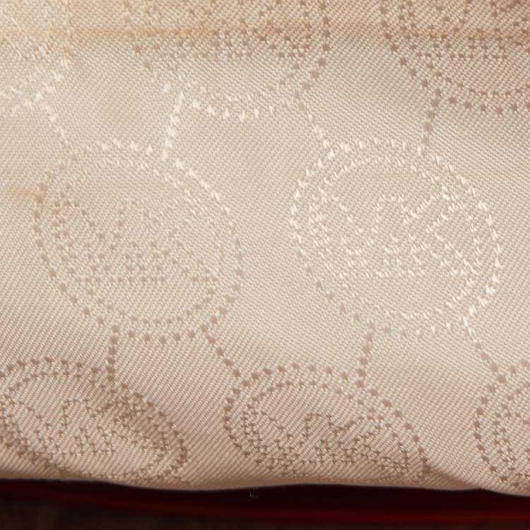 Pre Owned Michael Kors Red Leather Fold Over Tassel Clutch Bag